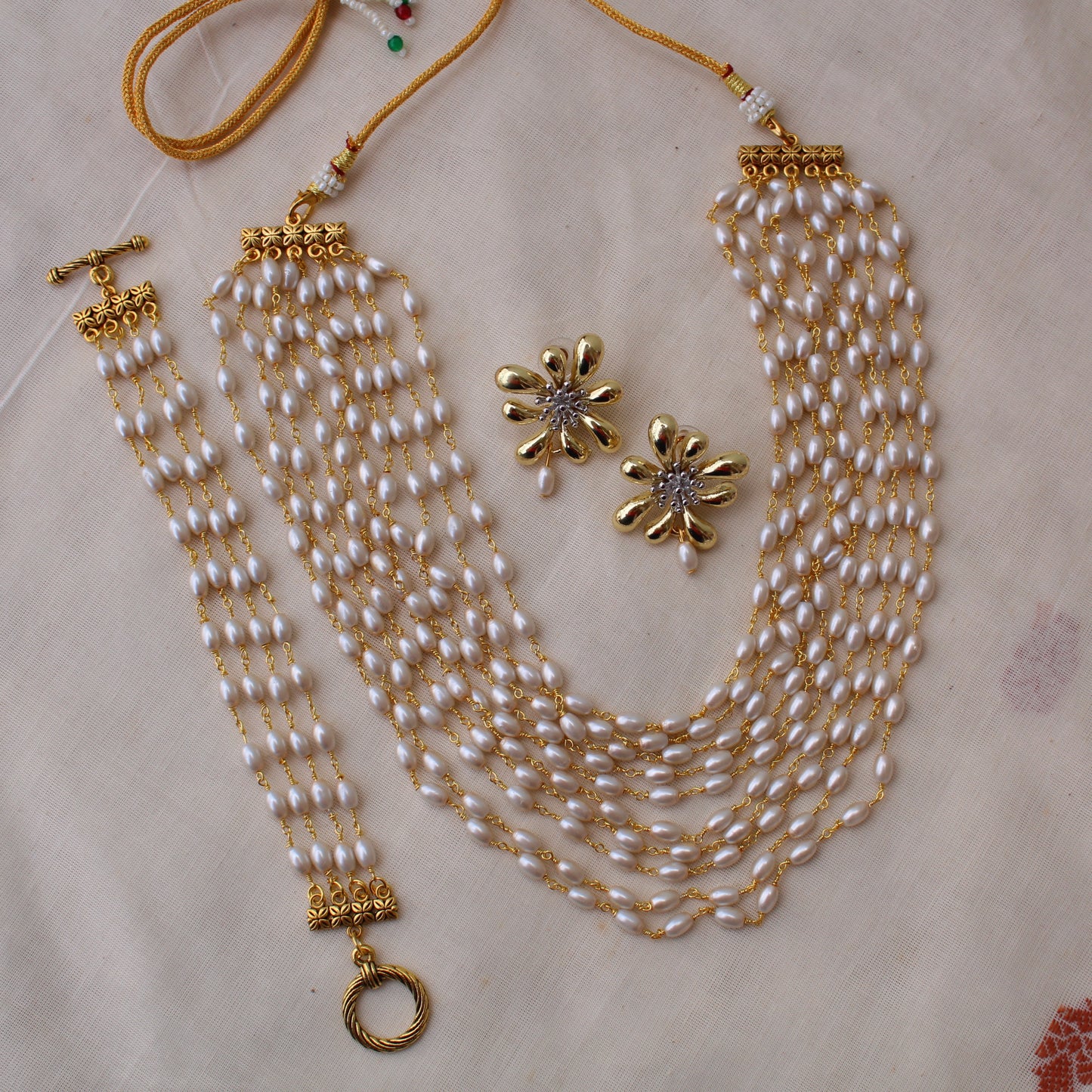 Classic Multi-Layered Pearls Necklace Set Combo