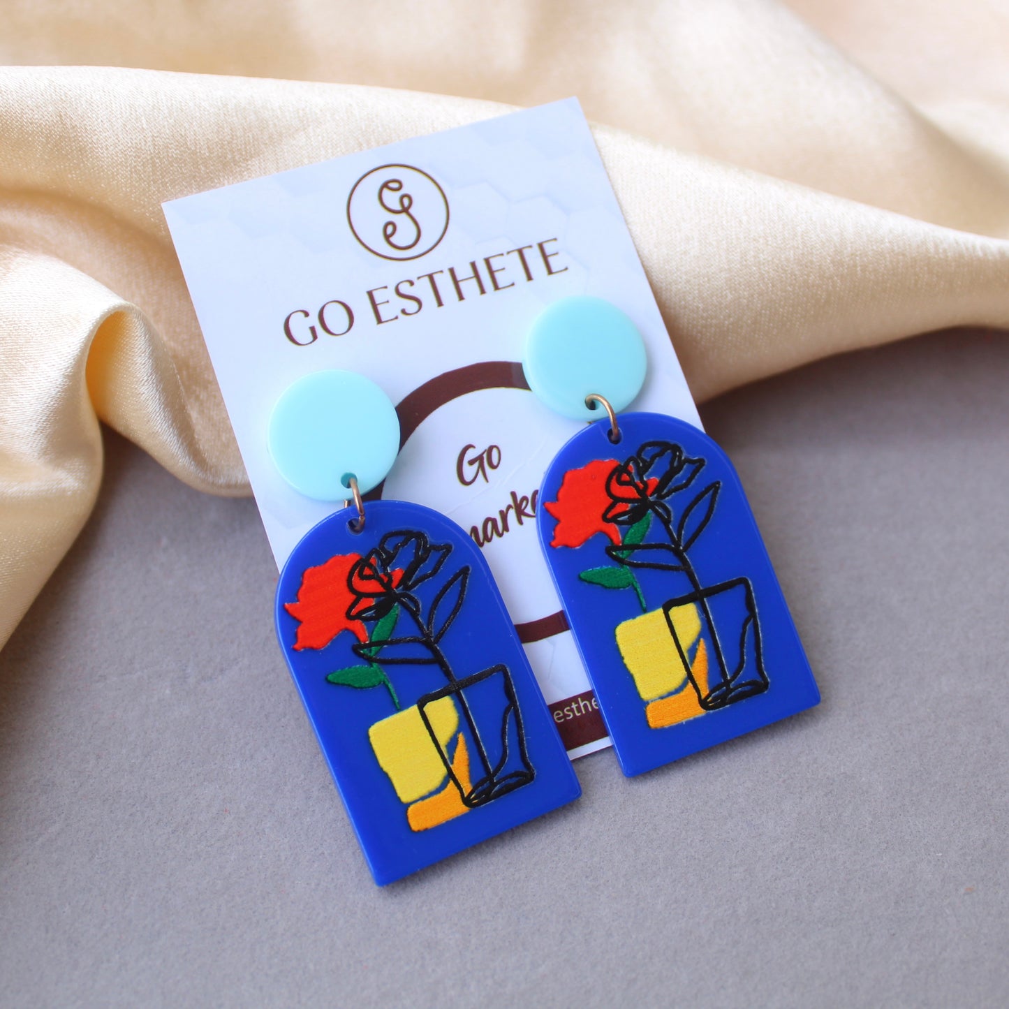 Chic Blue Lightweight Acrylic Earrings