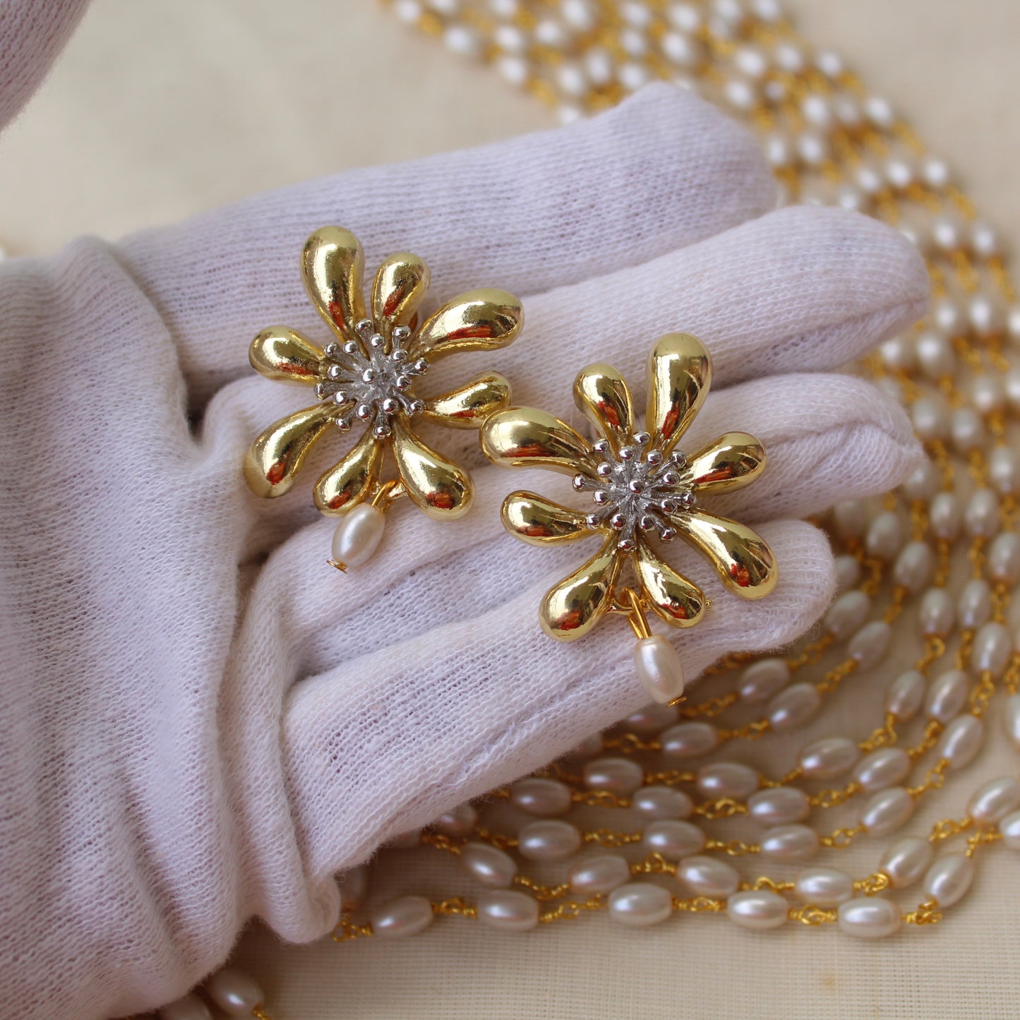 Classic Multi-Layered Pearls Necklace Set Combo