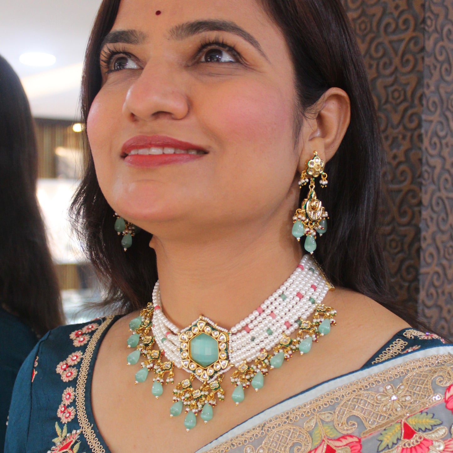 Classic Gold Alike Pearls & Kundan Set