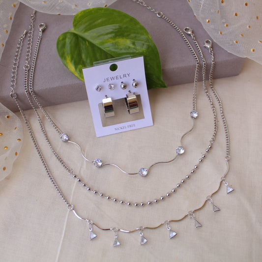 Combo of 3 Chains With Free Earrings Combo Card