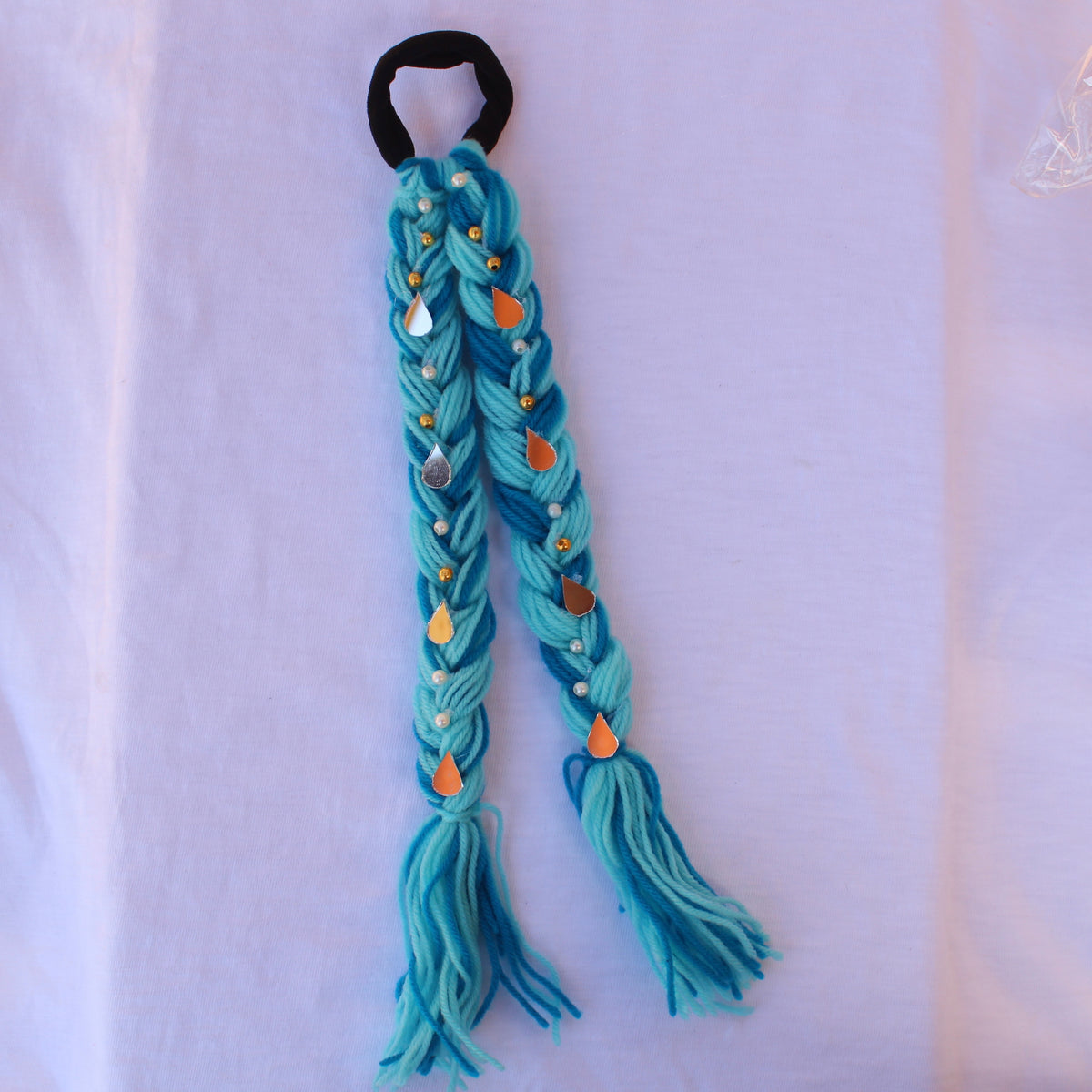 Colorful Woollen Braided Hair Rubber Band (Set of 5)