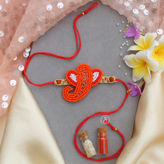 Handcrafted Beaded Ganesha Rakhi