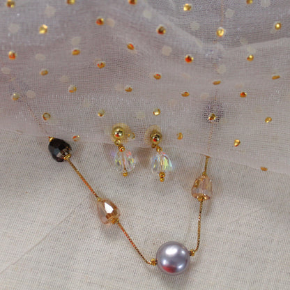 Elegant Gold-Alike Chain & Earrings