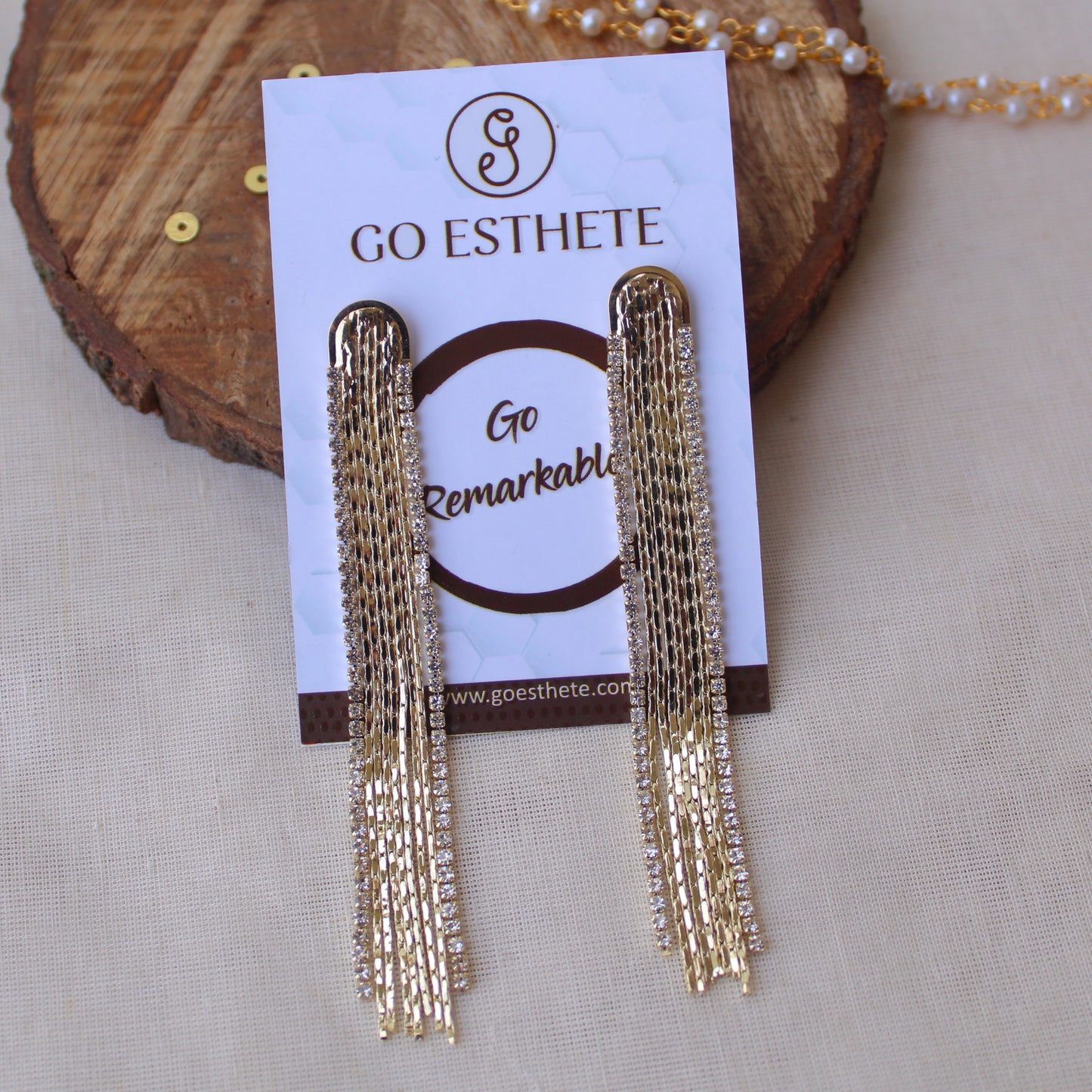 Fabulous Golden Long Statement Earrings