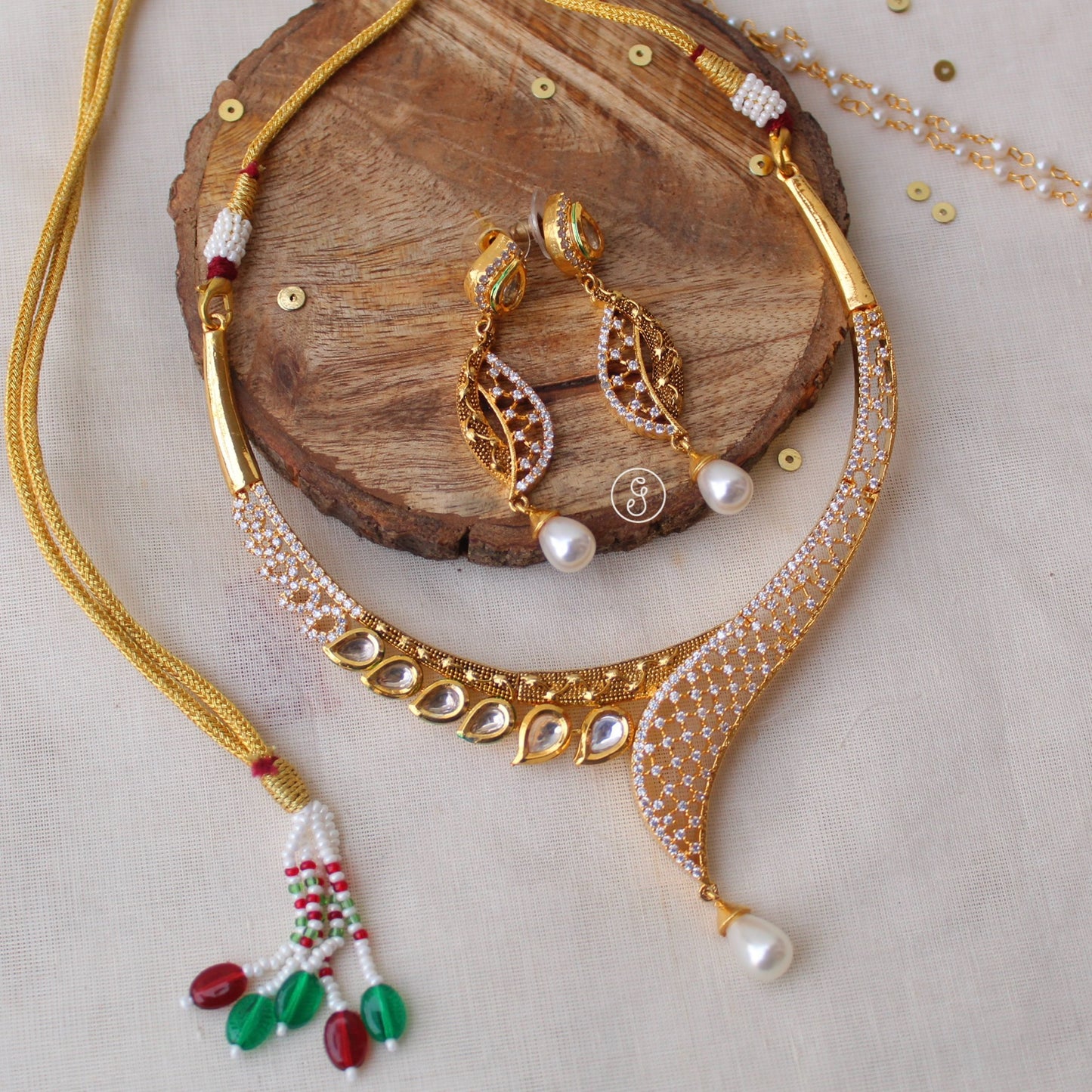 Pretty AD Diamonds & Kundan Embellished Set