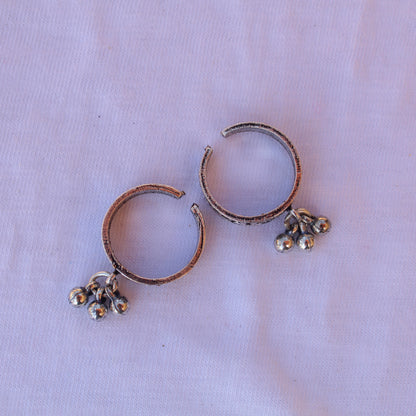 Oxidised Silver Adjustable Toe Rings