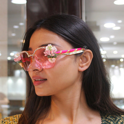 Floral Pink Statement Sunglasses