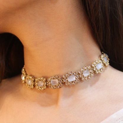 Elegant Stone-Work Choker Necklace Set