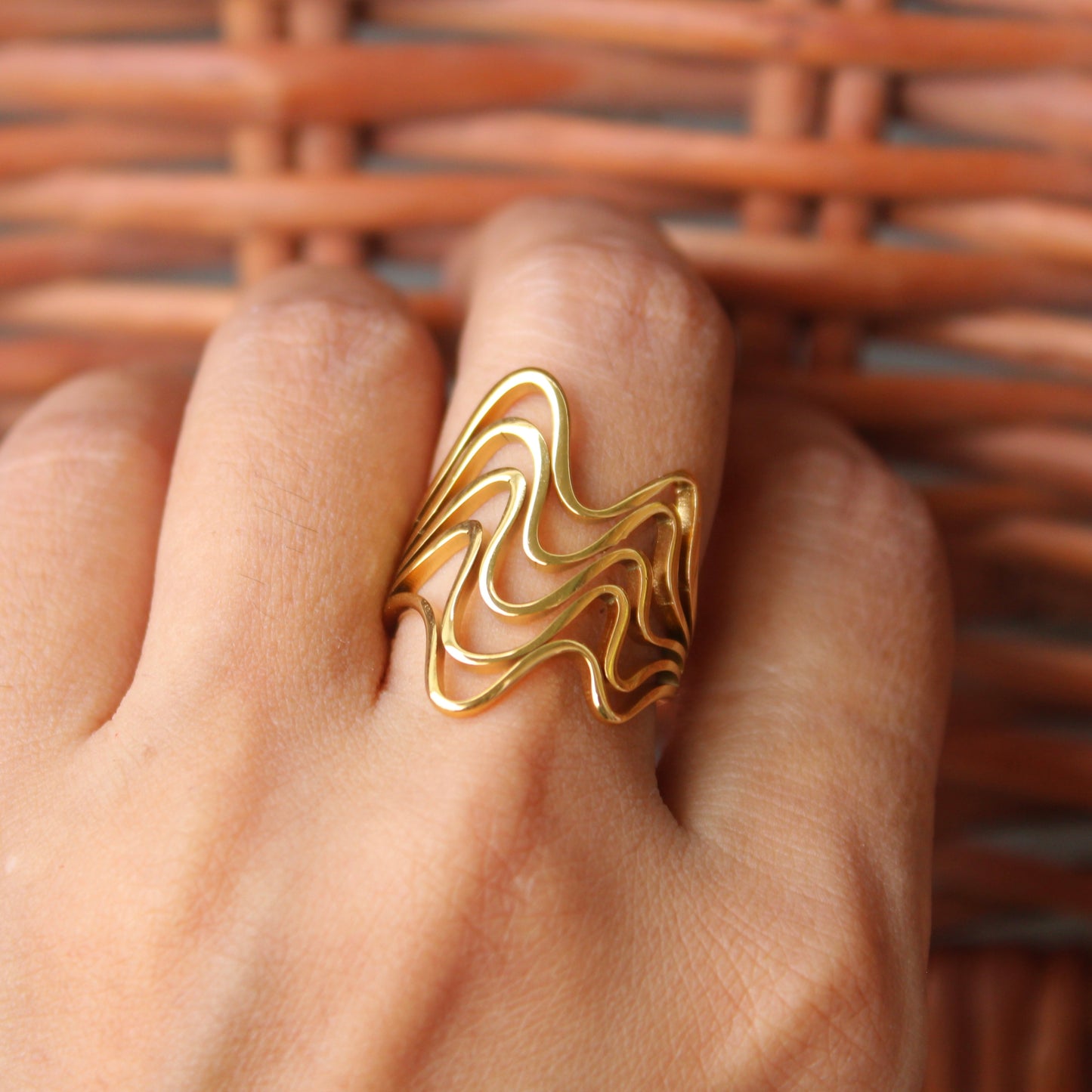 Fabulous Anti-Tarnish Adjustable Golden Ring