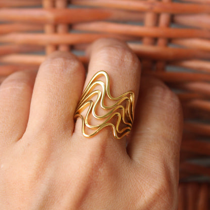 Fabulous Anti-Tarnish Adjustable Golden Ring