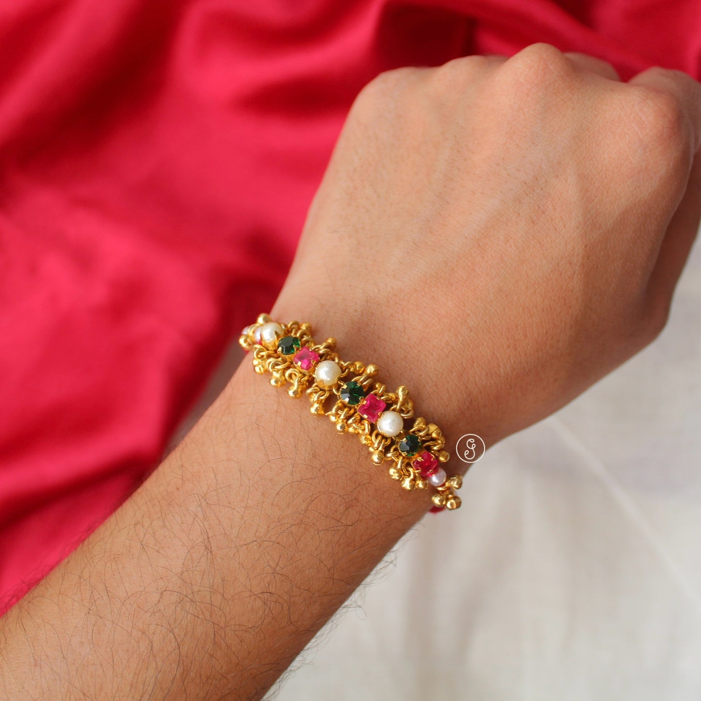 Classic Stones, Pearls & Ghungroo Rakhi
