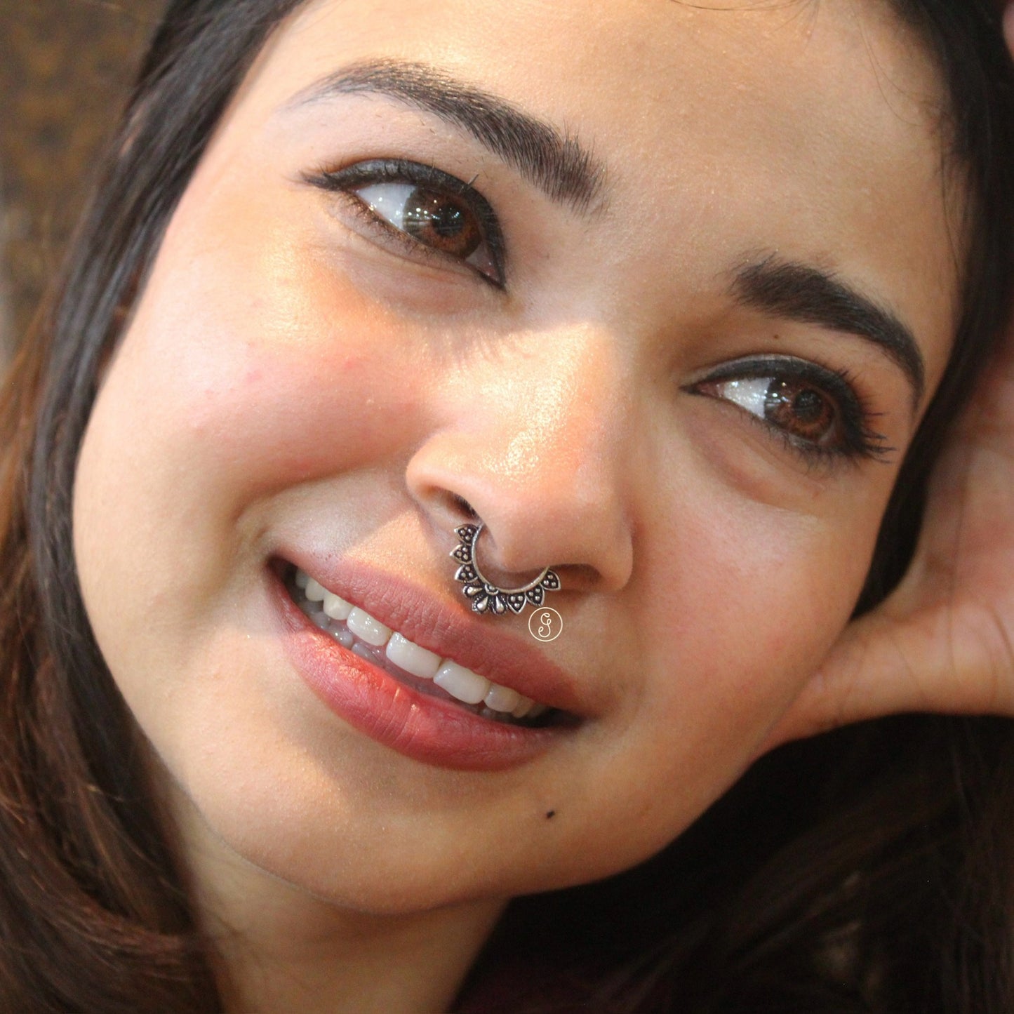 Oxidized Silver Press-On Nose Rings (2 Pieces)