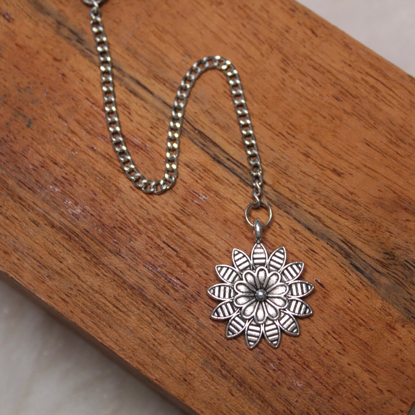 Cute Flower Design Oxidised Silver Tika