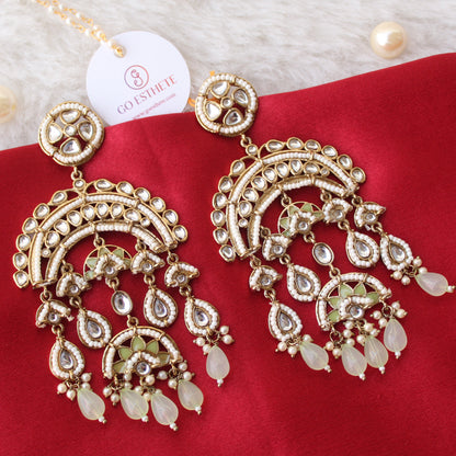 Celebrity Inspired Long Kundan Work Earrings