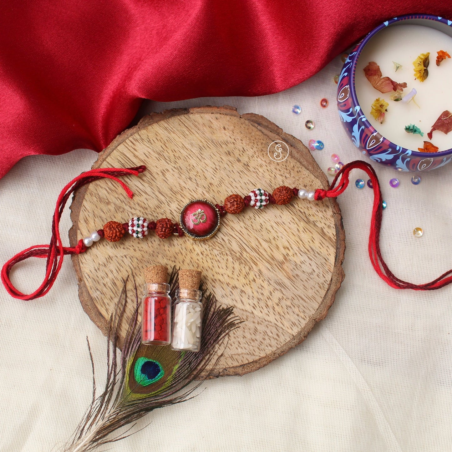 Divine OM & Rudraksh Rakhi For Brother