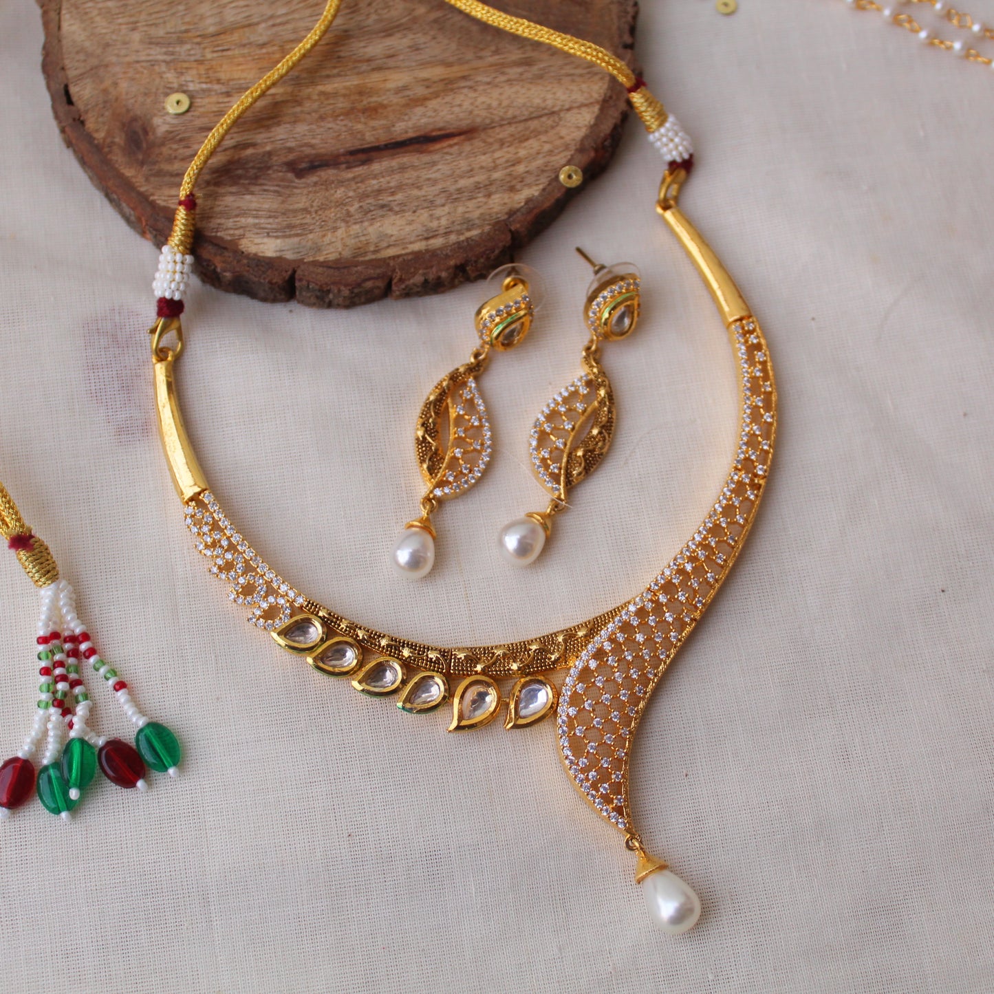 Pretty AD Diamonds & Kundan Embellished Set