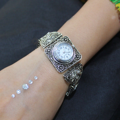Oxidized Silver Festive Watch