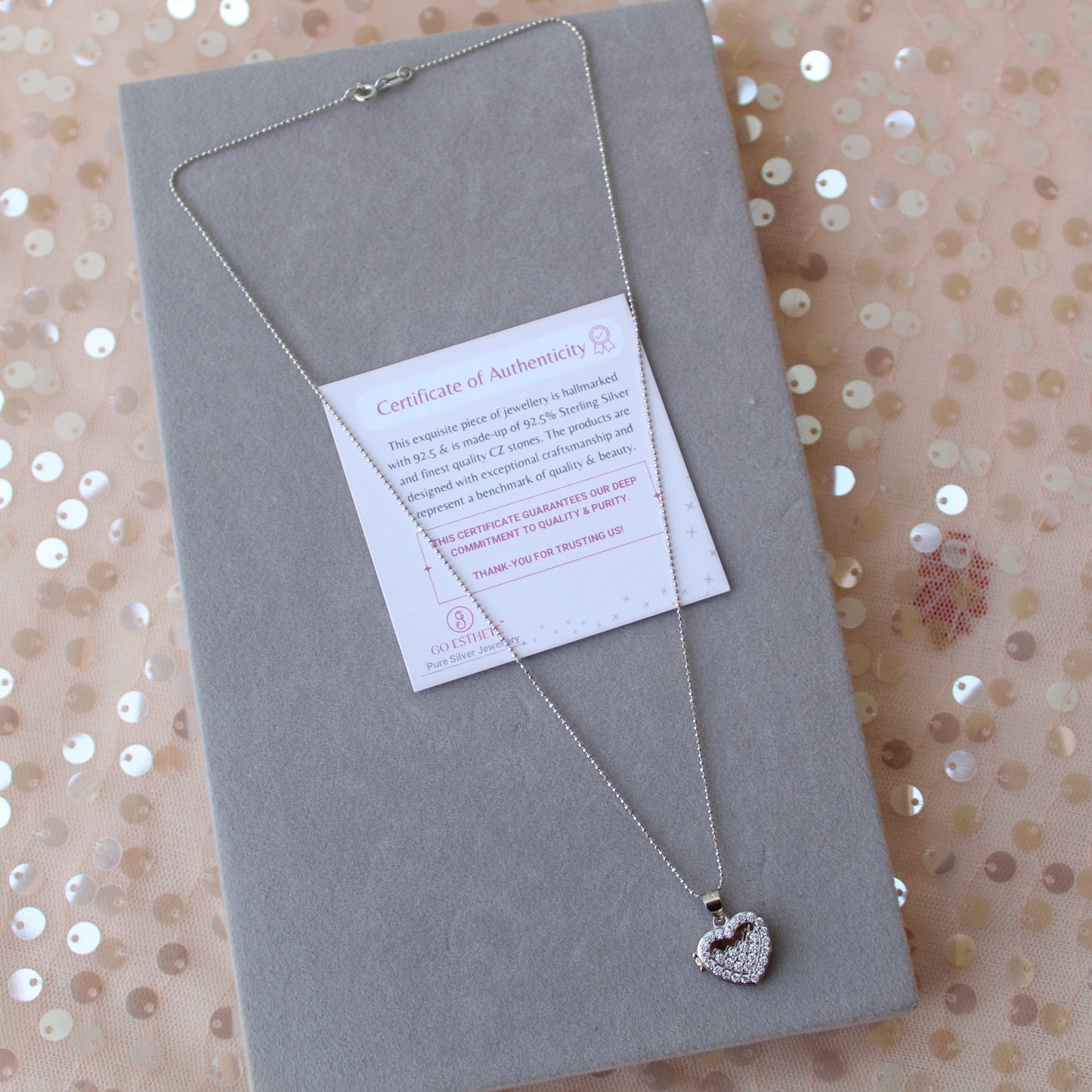 92.5 Pure Silver Chain With Secret Heart Pendant