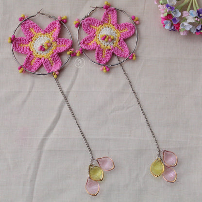 Bloom Crochet Statement Hoops Earrings