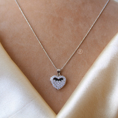 92.5 Pure Silver Chain With Secret Heart Pendant