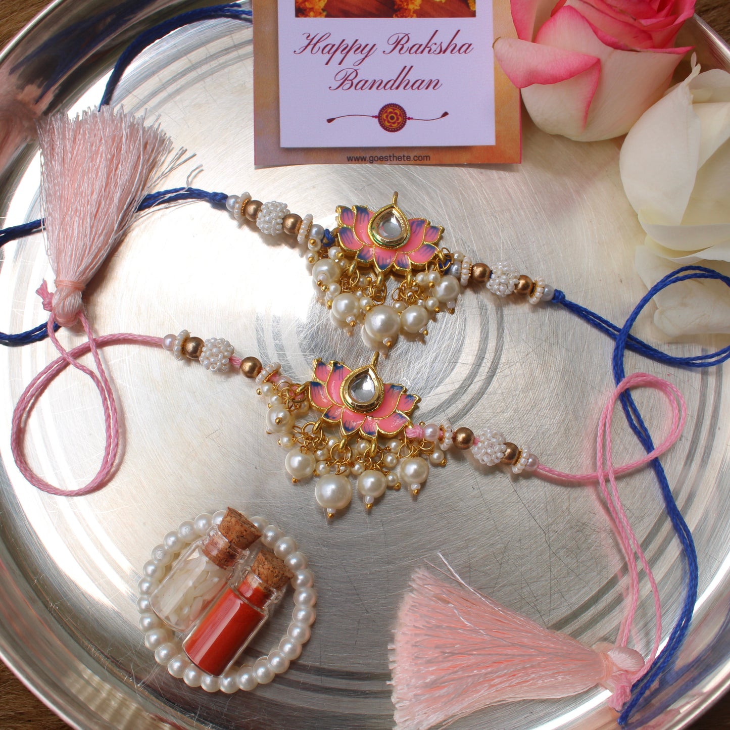 Outstanding Lotus Rakhi For Bhai-Bhabhi