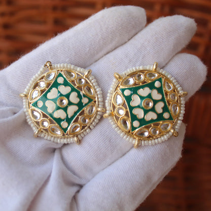 EverGreen Meenakari & Stones Work Studs