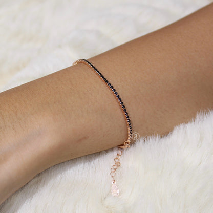 92.5 Sterling Silver Midnight Sparkle CZ Bracelet