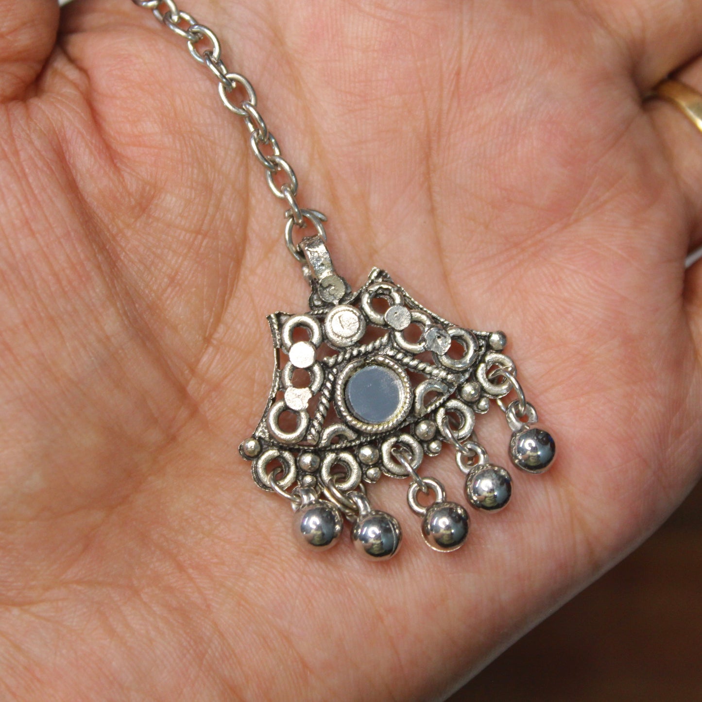 Pretty Oxidised Silver Maang Tika