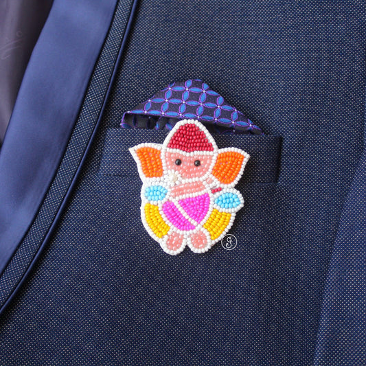 Divine Ganesha Design Handcrafted Brooch Pin