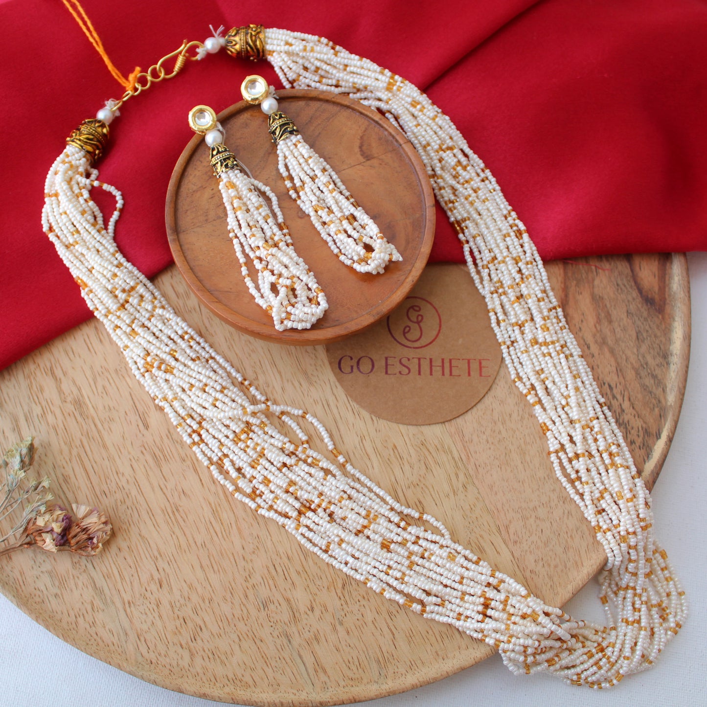 White Multi-Strings Necklace Set