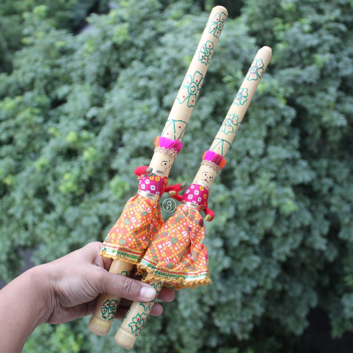 Handcrafted Colourful Wooden Dandiya Sticks