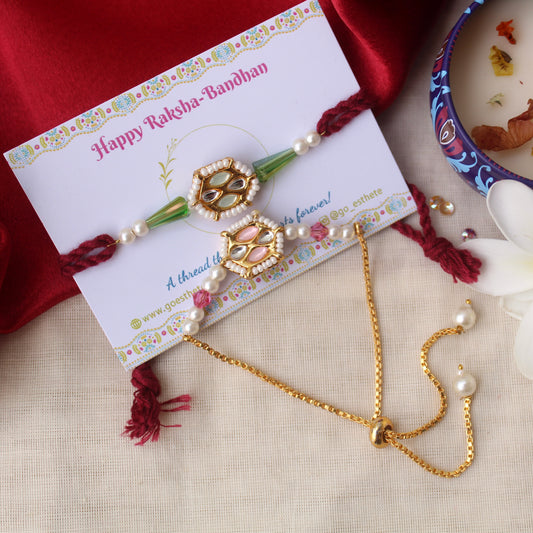 Beautiful Rakhi Pair For Bhai-Bhabhi