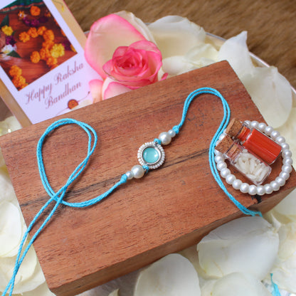 Blue Minimalist Rakhi For Brother