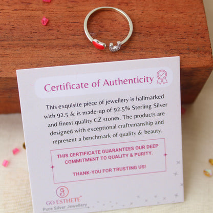 92.5 Pure Silver ‘Love U’ Design Adjustable Ring