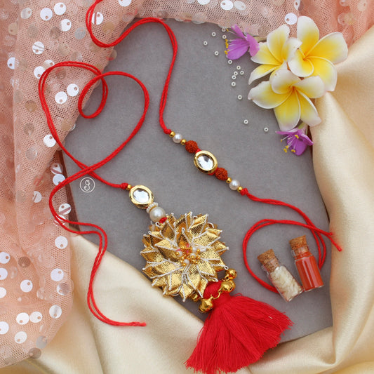 Bhaiya Bhabhi Designer Rakhi & Lumba Set