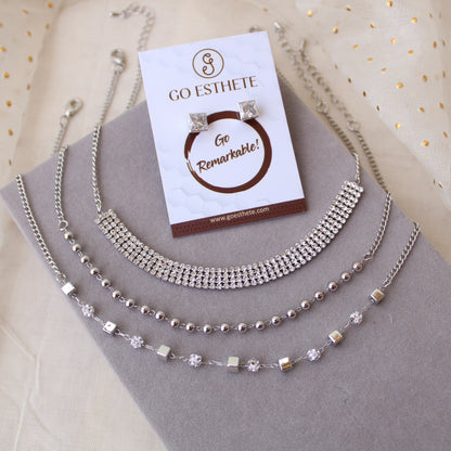 Set of 3 Chains With Free Pair of Matching Studs
