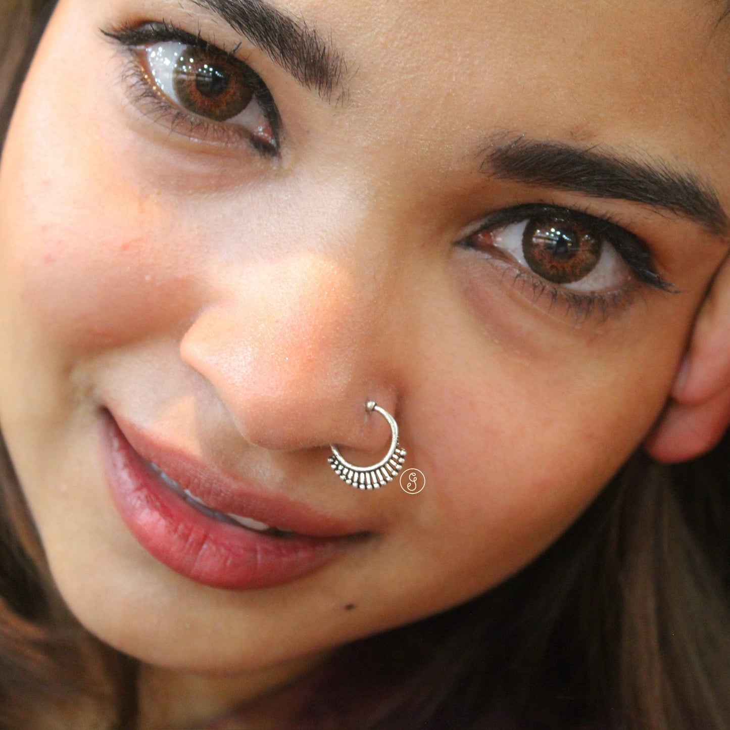Oxidized Silver Press-On Nose Rings (2 Pieces)