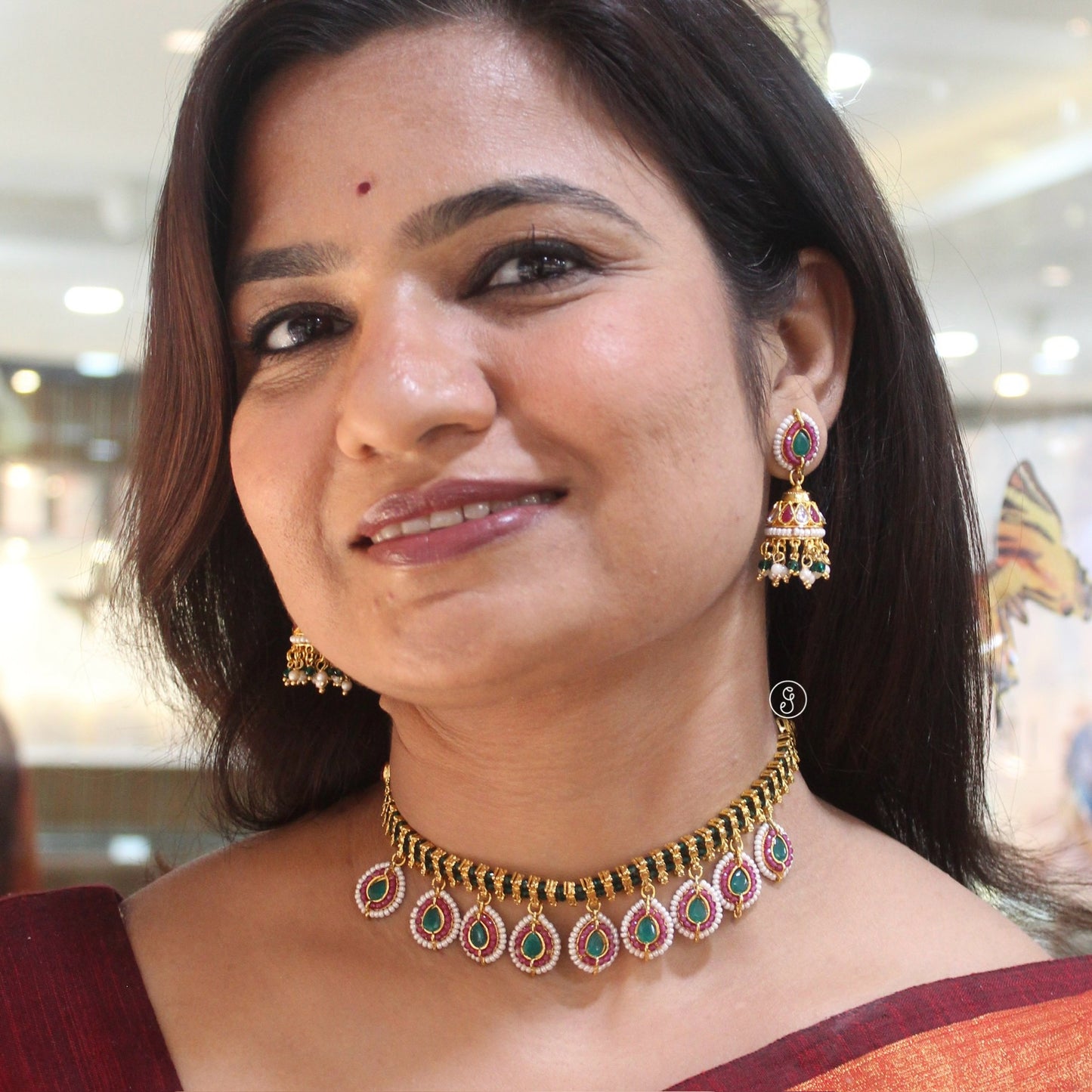 Royal Gold Plated Brass Choker Necklace Set