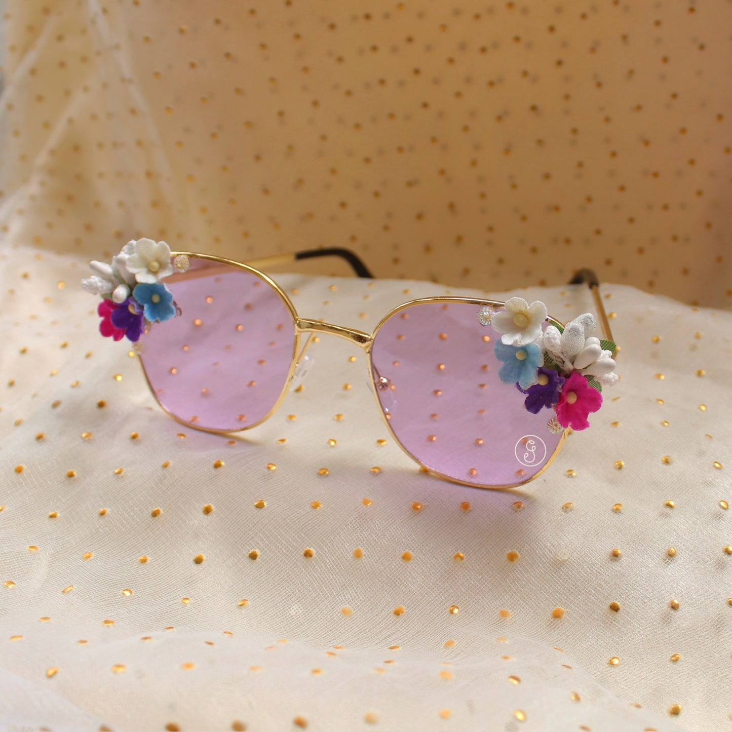 Elegant Floral Design Unisex Carnival Goggles (Random Colours)