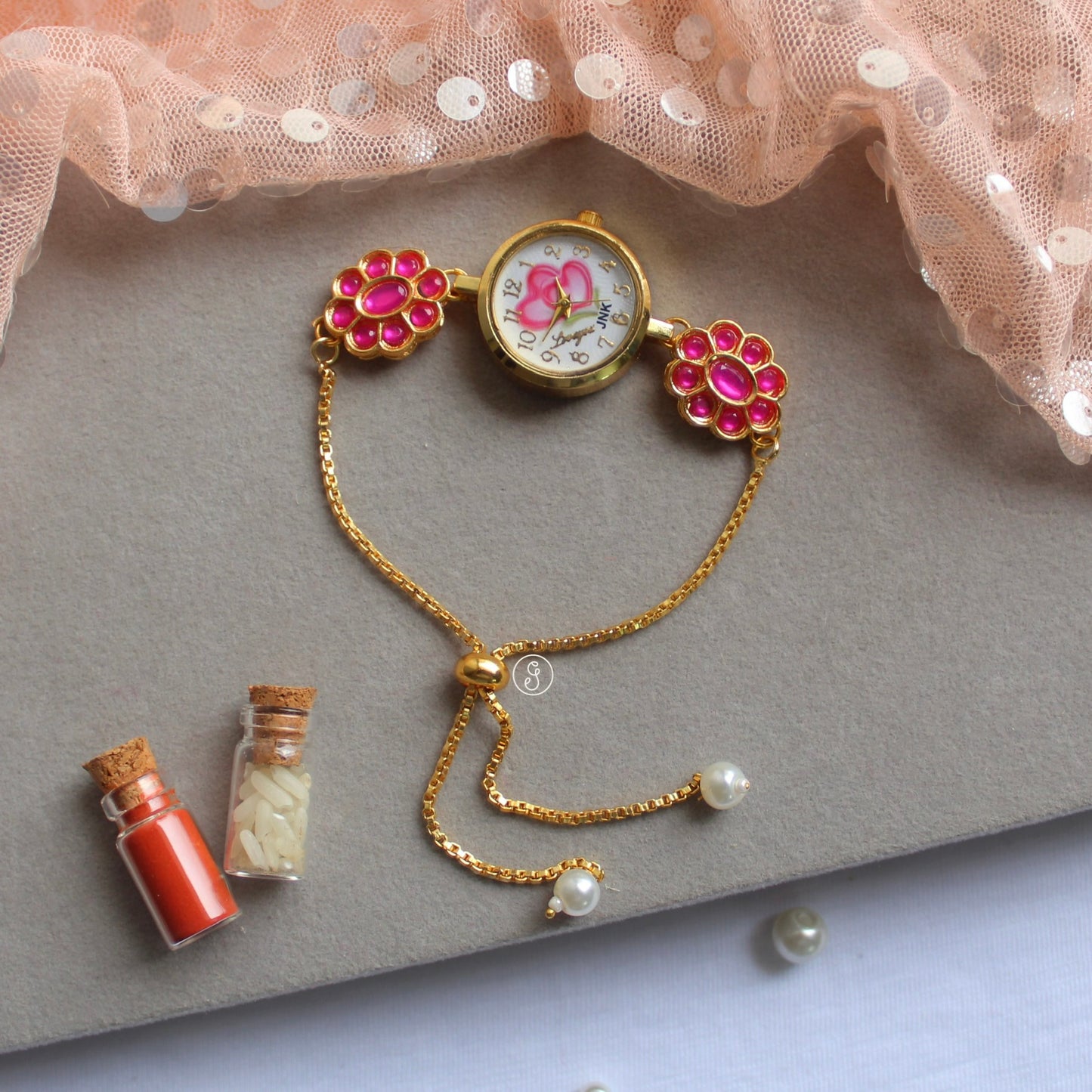 Ethnic Adjustable Kundan Watch