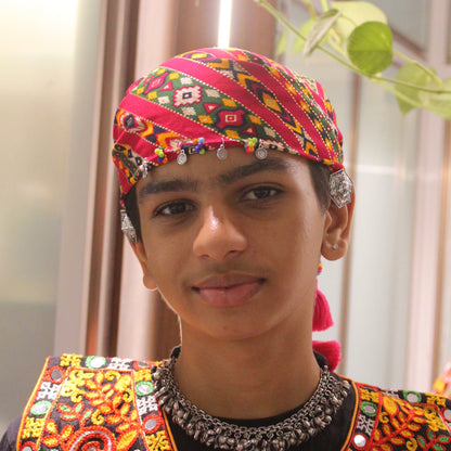 Pink & Multicoloured Festive Kids Bandana