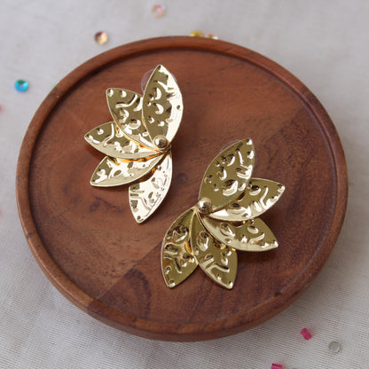 Stunning Leafy Golden Anti-Tarnish Earrings