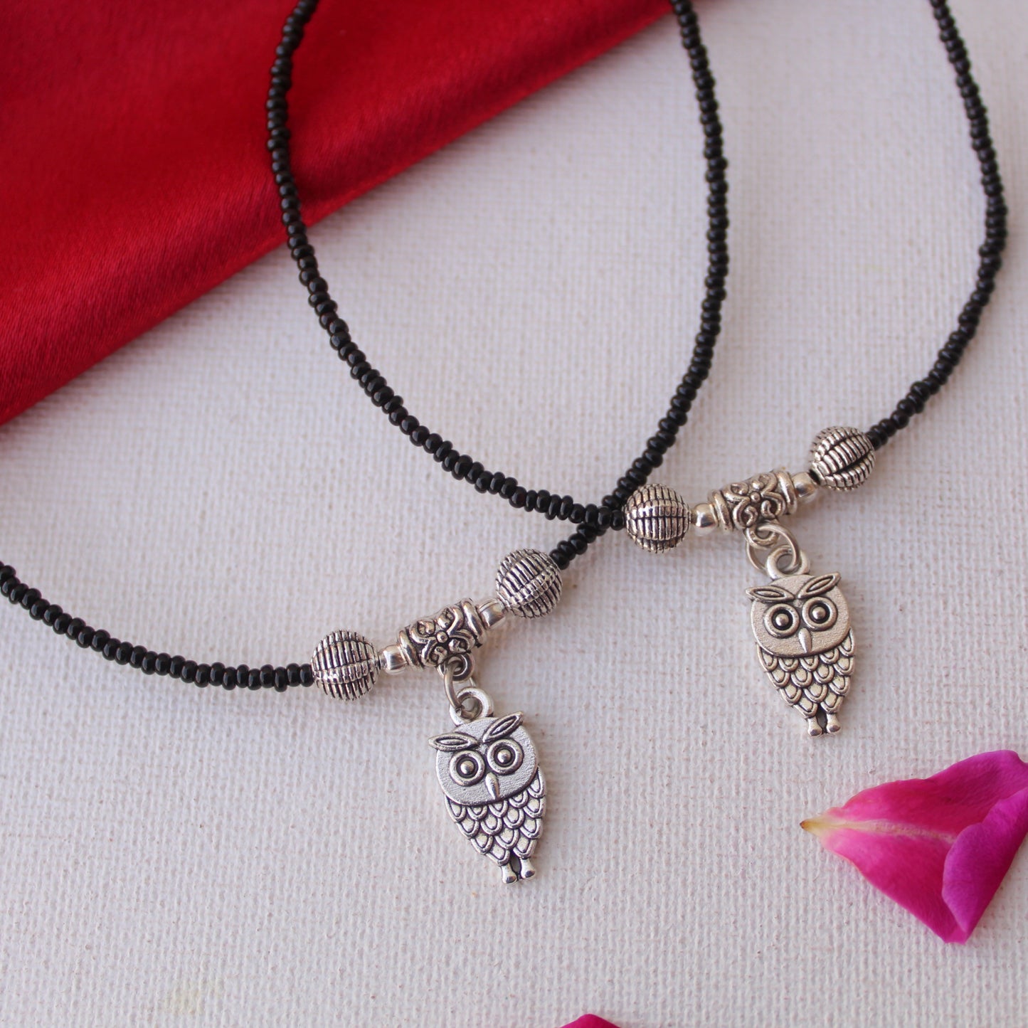 Daily-Wear Nazariya Anklets With Owl Charms