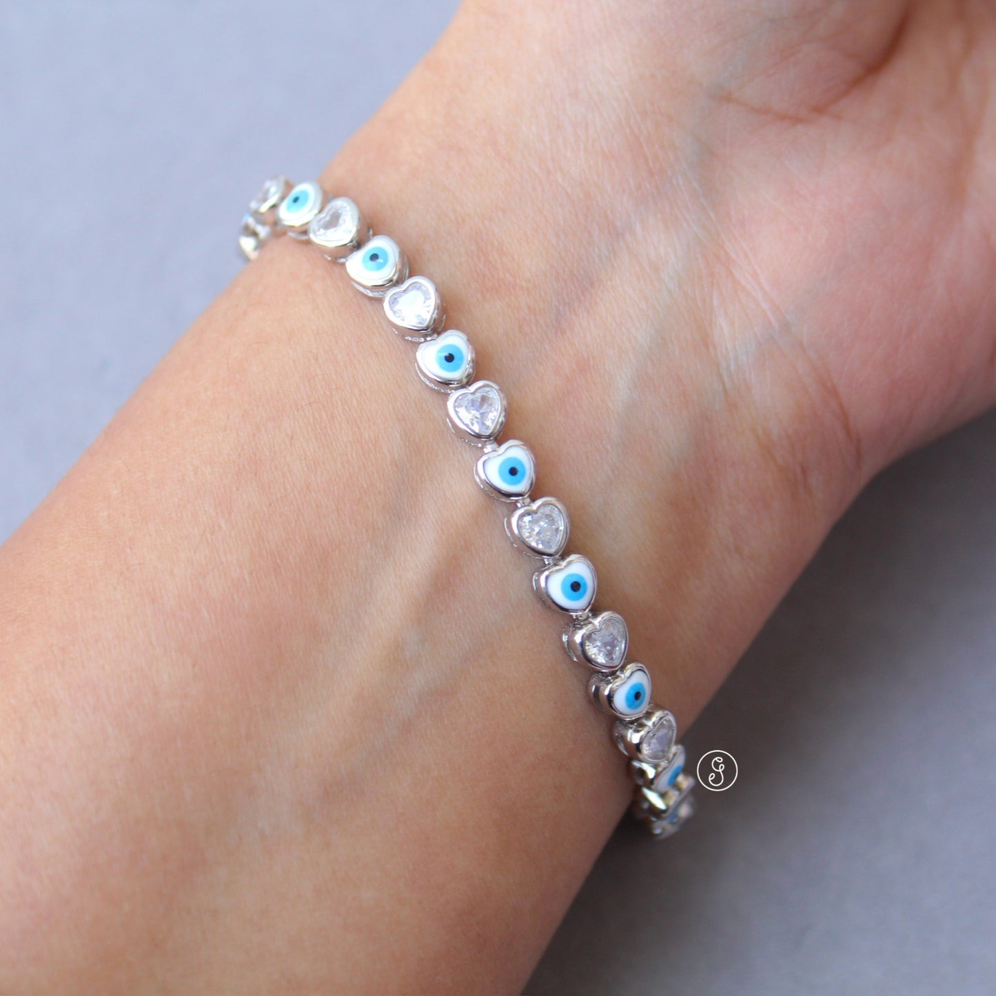 92.5 Sterling Silver Heart Design Bracelet