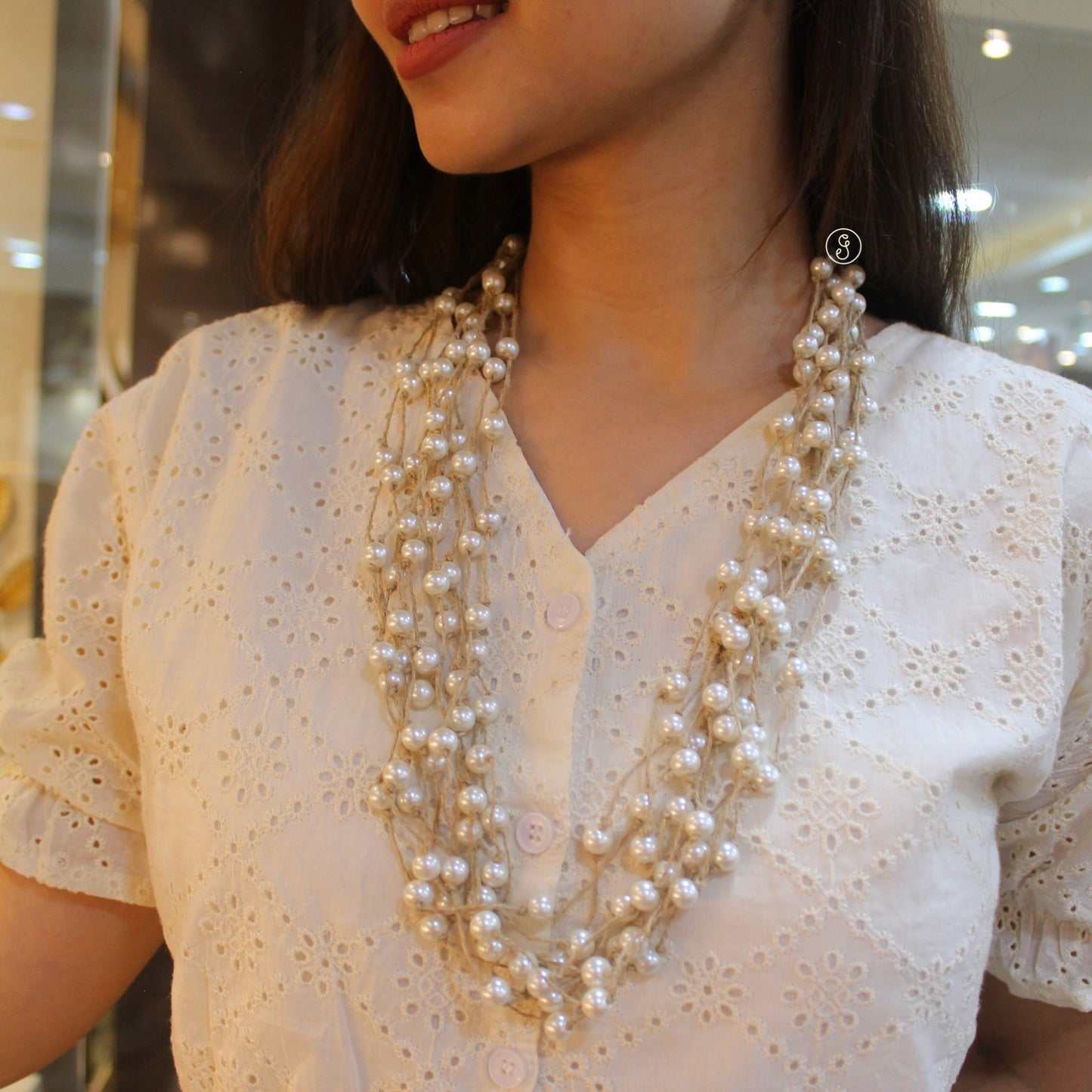 Exclusive Jute & Pearls Multi-Layered Necklace Set