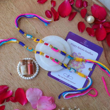 (Set of 2) Multicoloured Raksha-Sutra Rakhi