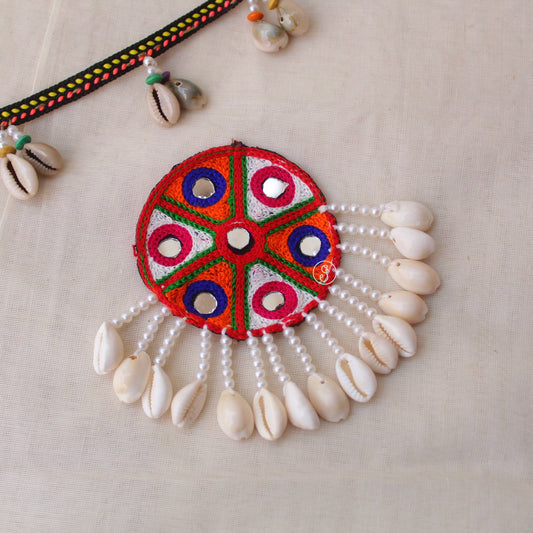 Gamthi Embroidered Patch With Shells Work