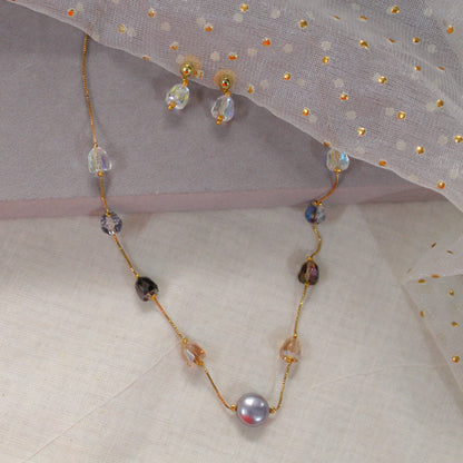 Elegant Gold-Alike Chain & Earrings