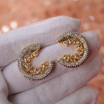 Real Diamonds Look-Alike Two Colour Tone Studs